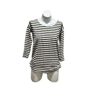 Madewell 1937 Women's XS Striped 3/4 Sleeve Scoop Neck Top Multicolor
